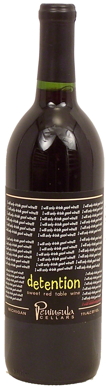 Peninsula Cellars Detention sweet red table wine of Michigan, 11% alc. by vol. Full-Size Picture